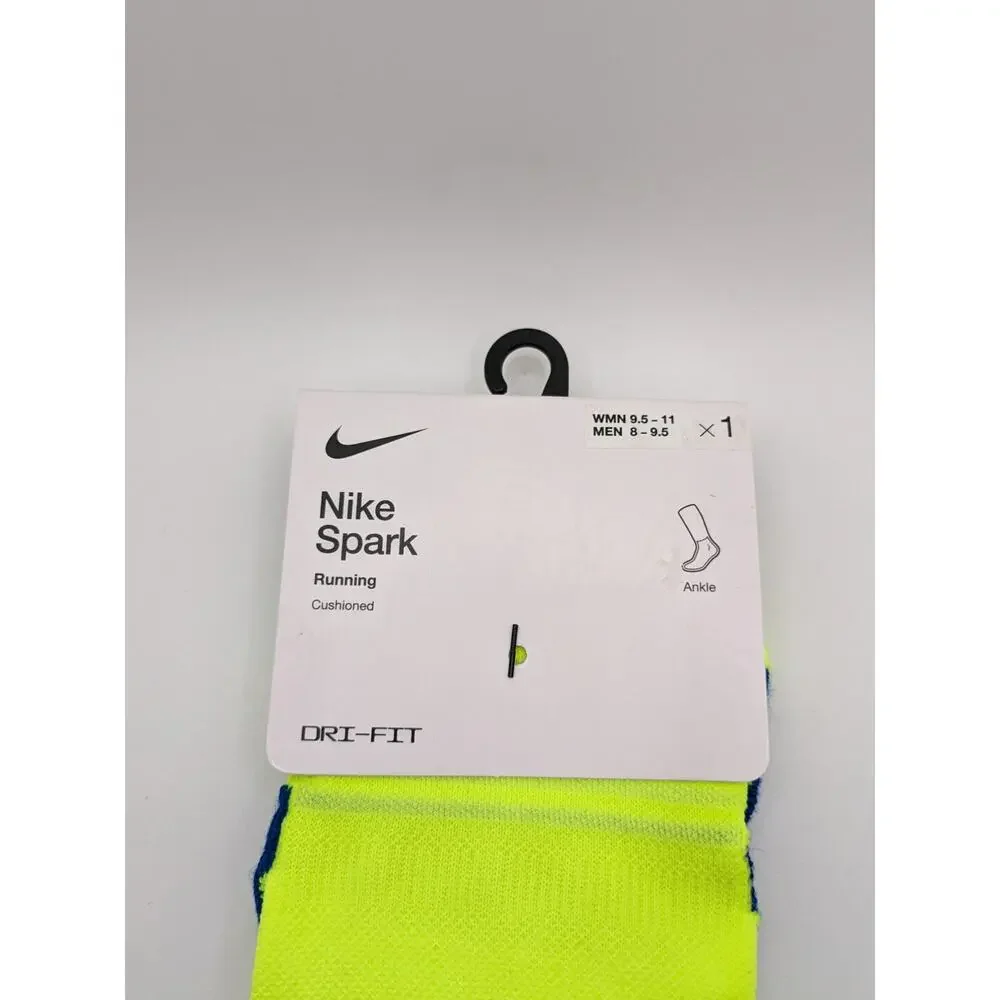 Nike Spark Cushioned Running Ankle Socks - Volt Yellow - W (9.5-11) M (8-9.5)